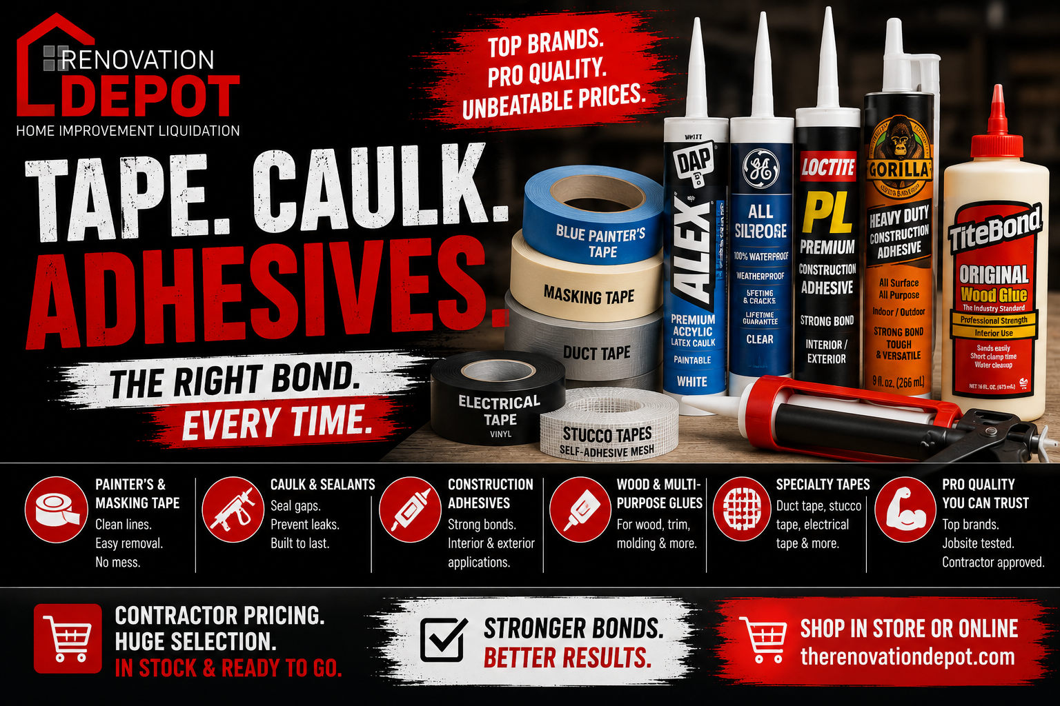 Tape, Caulk & Adhesives