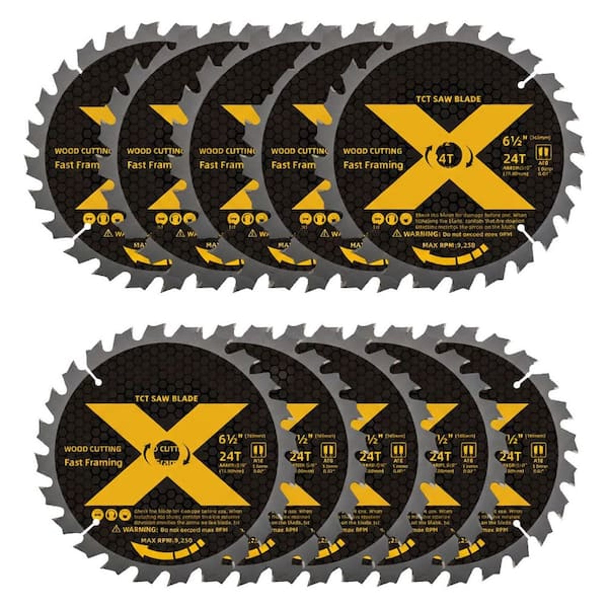 DIABLO 6-1/2 in. Carbide Saw Blade 60 Teeth Pack of 10
