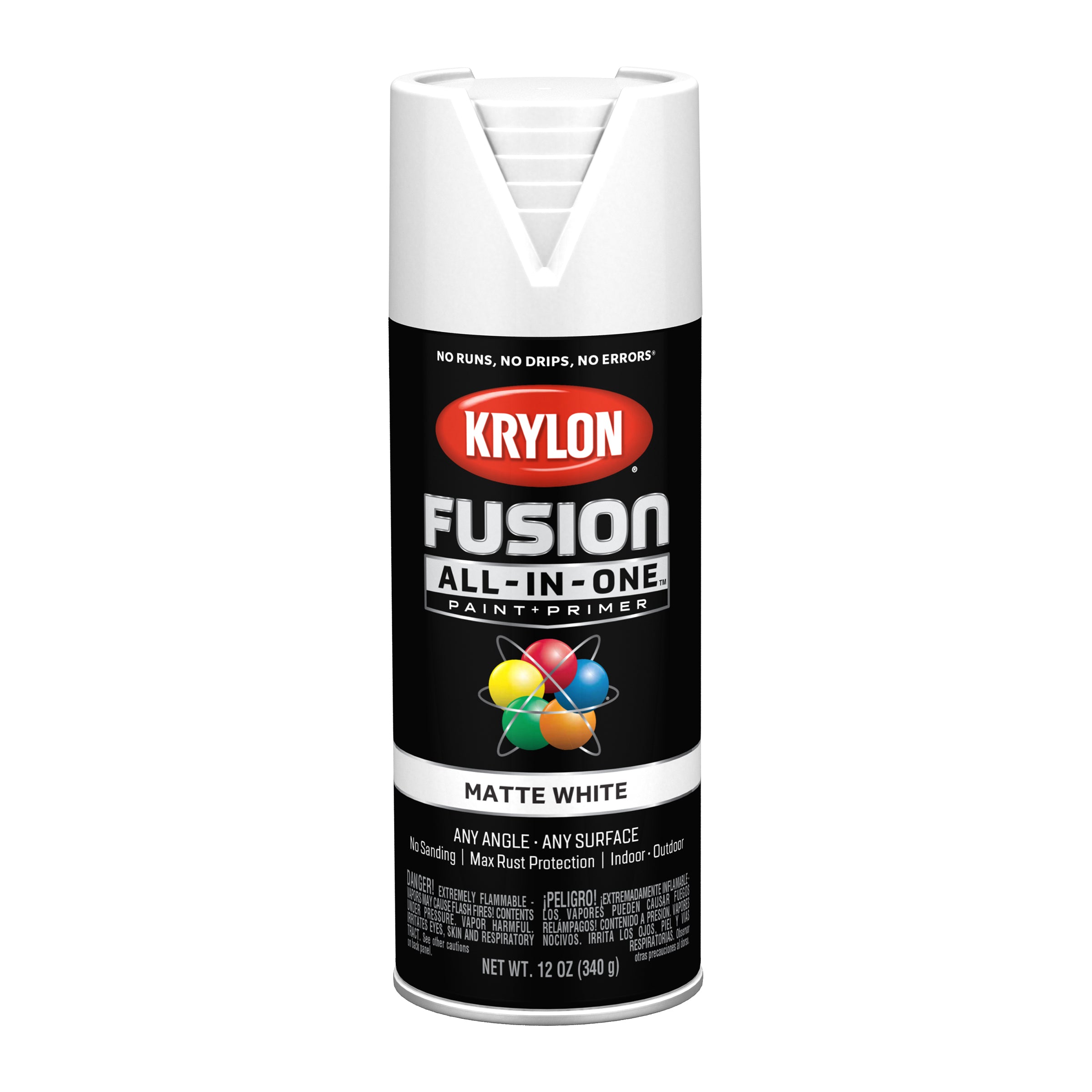 Krylon Fusion AllInOne Matte White Spray Paint, 12 Oz