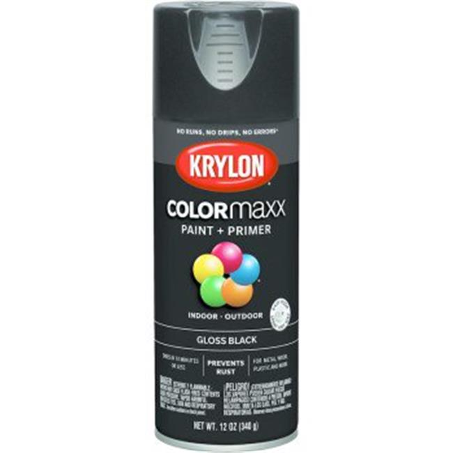 Krylon Colormaxx Gloss Black Paint Primer, 12 Oz