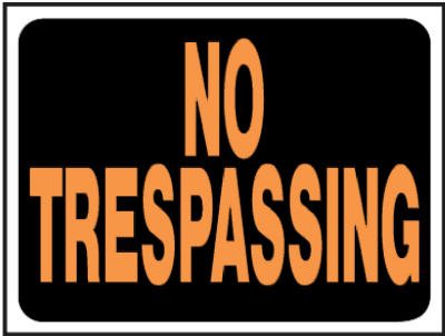 HY-KO No Trespassing Sign, Plastic, 8.5 x 12 Inches