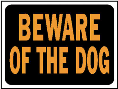 HY-KO Beware of Dog Sign, Durable Plastic, 9x12 Inches