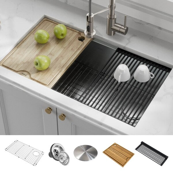 Kraus Kore 33" Double Basin Stainless Steel Kitchen Sink