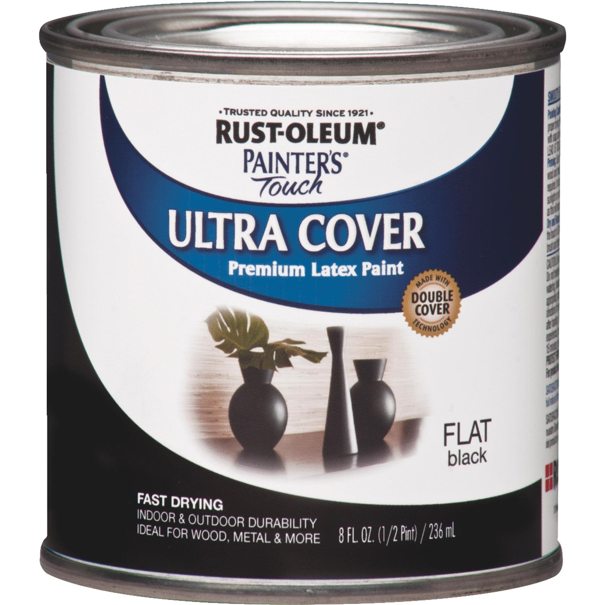 RUST-OLEUM Flat Black Multi-Purpose Paint, 8 oz,