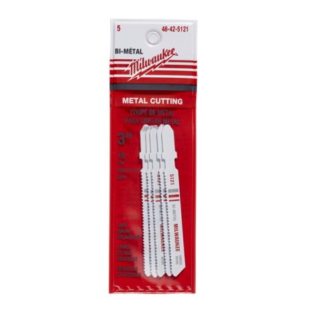 Milwaukee 3" Metal Cutting Jig Saw Blades, 5 Pack