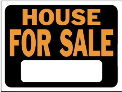 HY-KO HyGlo House for Sale Sign, Fluorescent Orange, Plastic