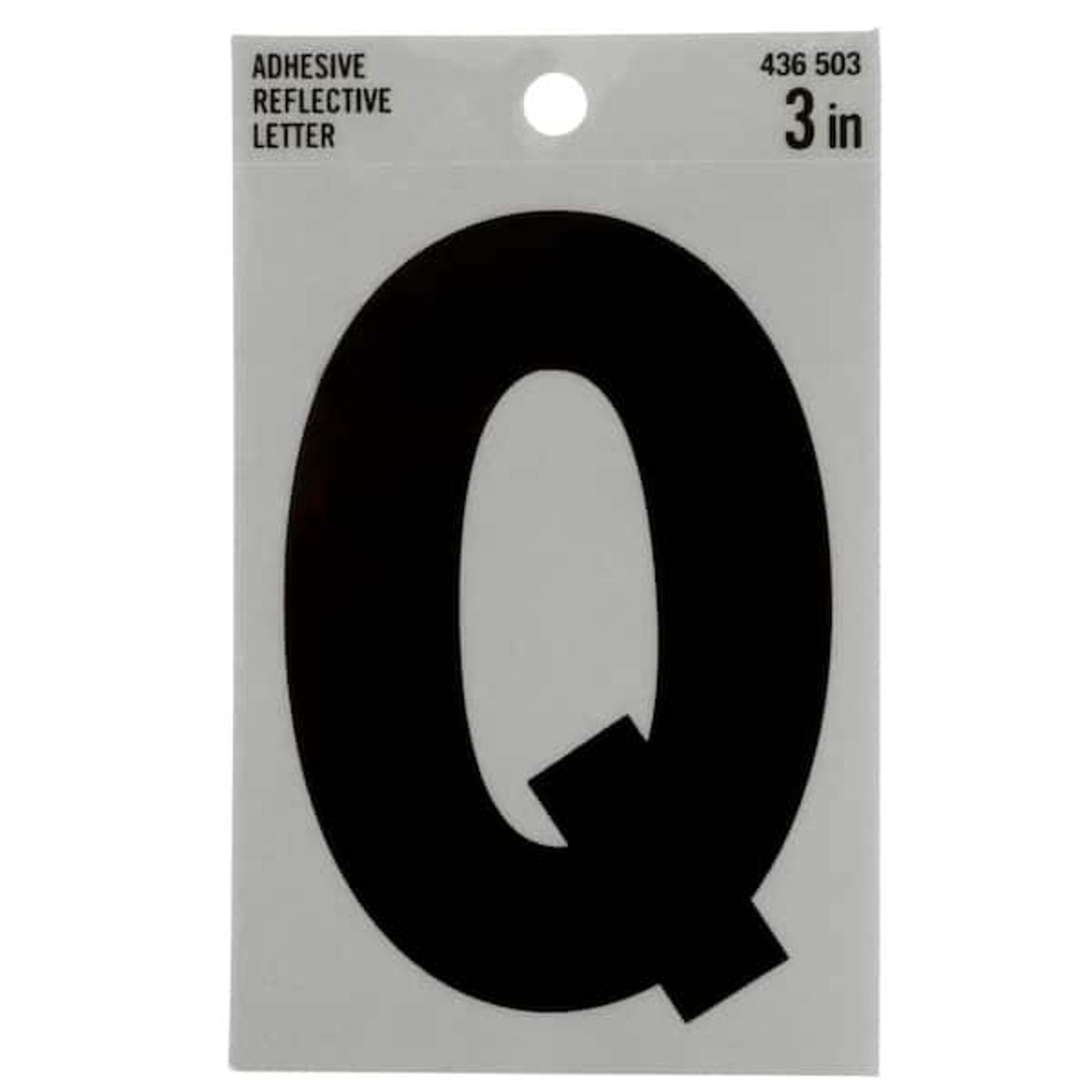 Hy-Ko Reflective Adhesive House Address Letter Q, 3-In Black/Silver