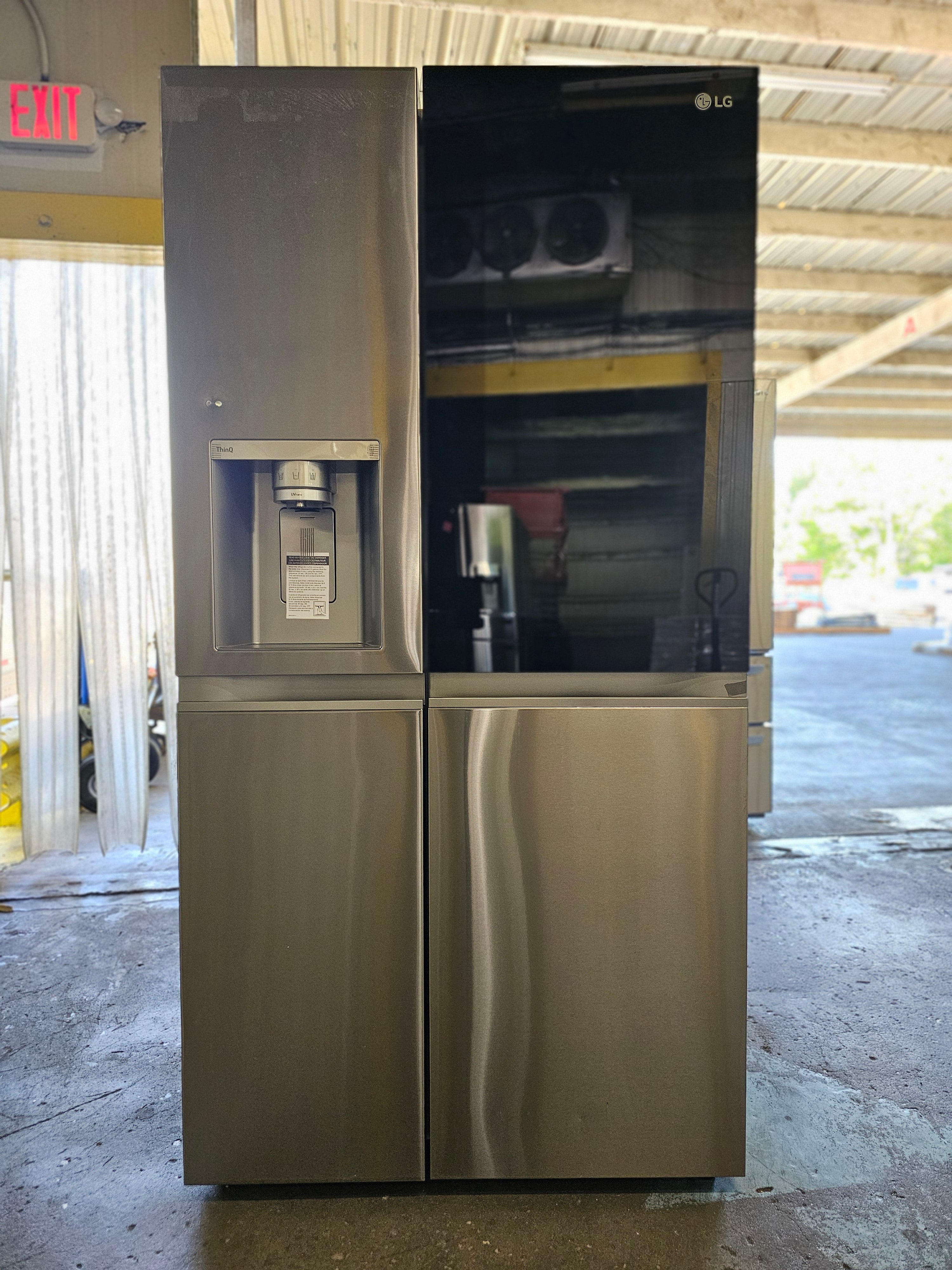 LG 27 cu. ft. Side by Side Smart Refrigerator InstaView and Craft Ice in PrintProof Stainless Steel