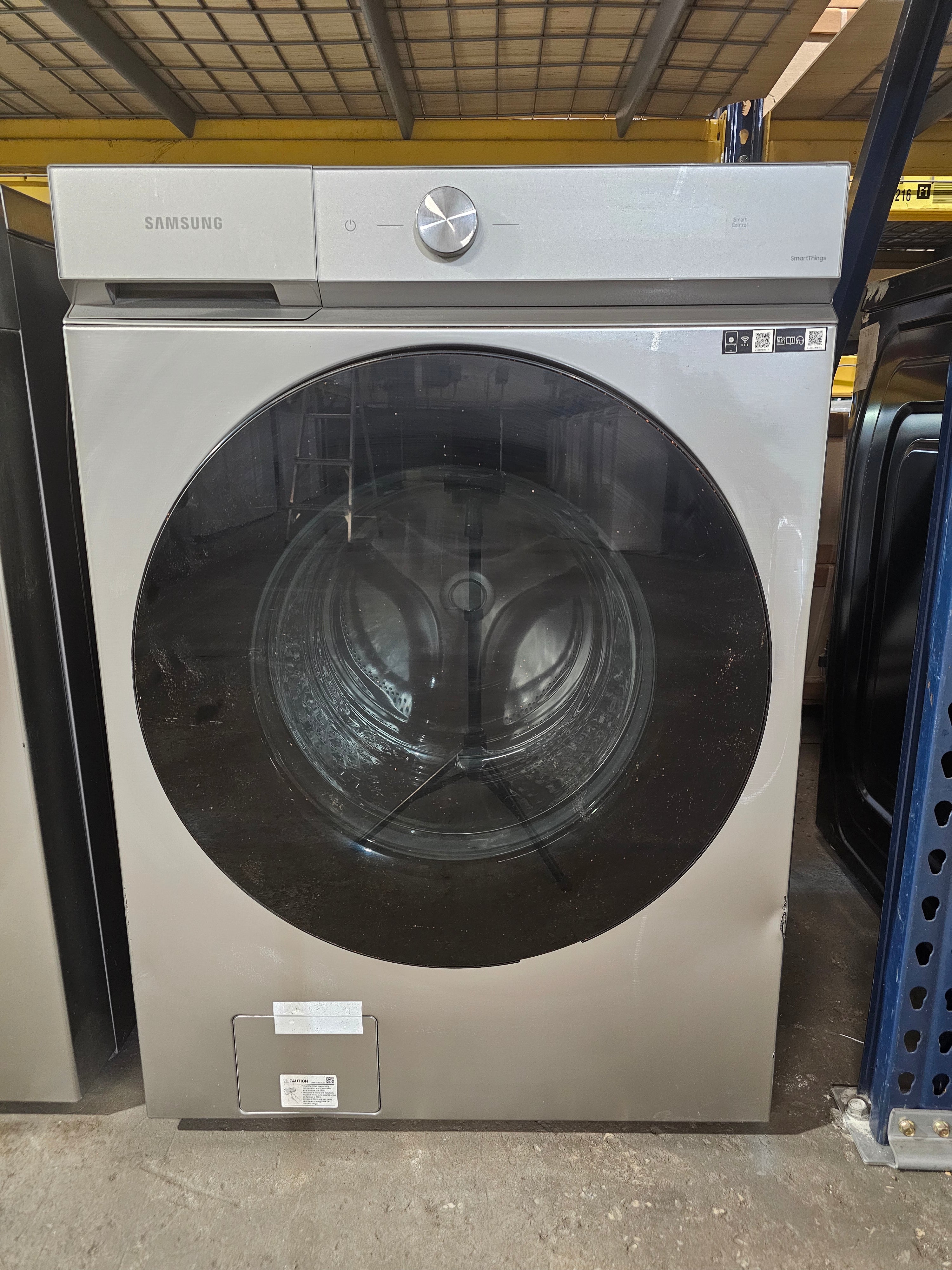 Samsung Bespoke 5.3 cu. ft. Ultra-Capacity Smart Front Load Washer in Silver Steel with Super Speed Wash and AI Smart Dial