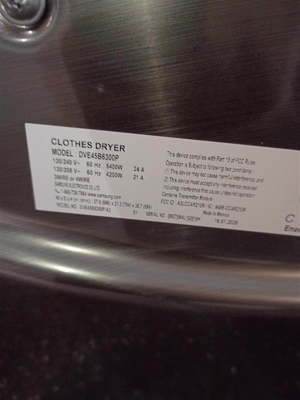 7.5 cu. ft. Vented Smart Stackable Electric Dryer in Platinum with Steam Sanitize+