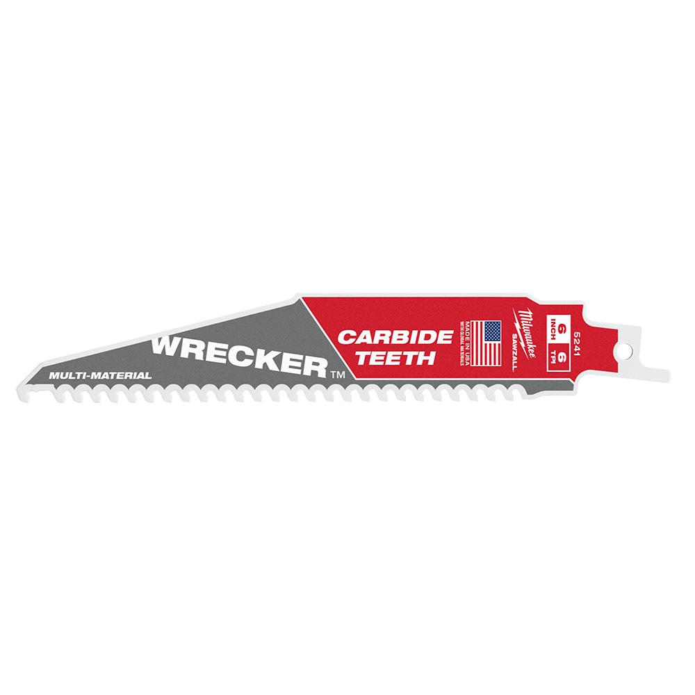 Milwaukee 6" WRECKER SAWZALL Blade with Carbide Teeth