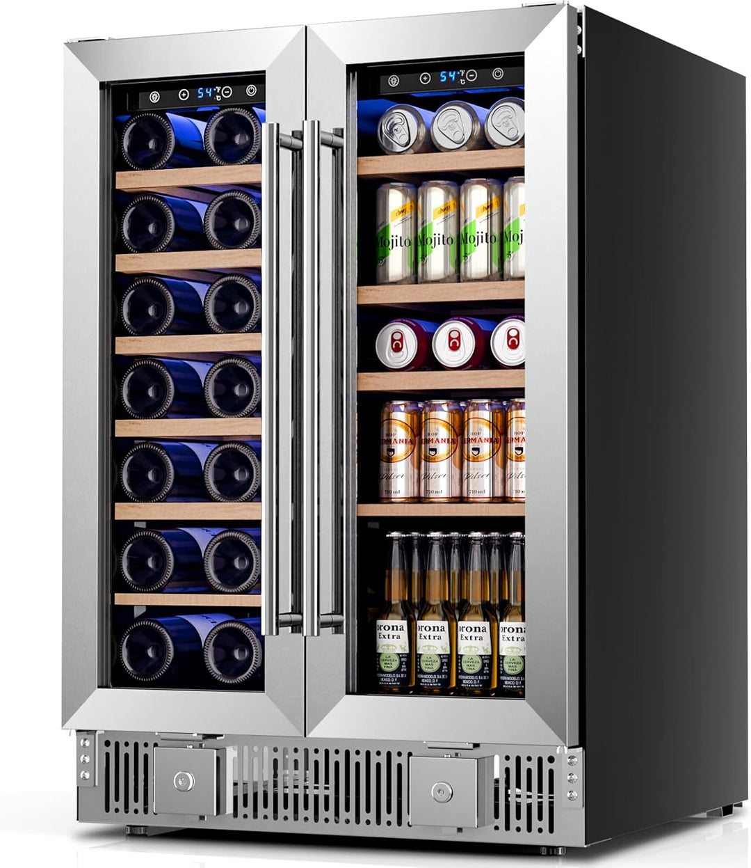 24 Inch Dual Zone Wine Fridges Cooler Beverage Refrigerator