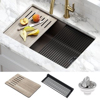 Daniel Kraus Bellucci 30" Undermount Granite Kitchen Sink Metallic Brown