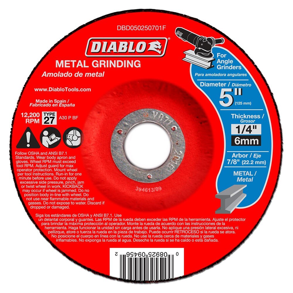 Diablo 5 in Aluminum Oxide Grinding Disc 7/8 in
