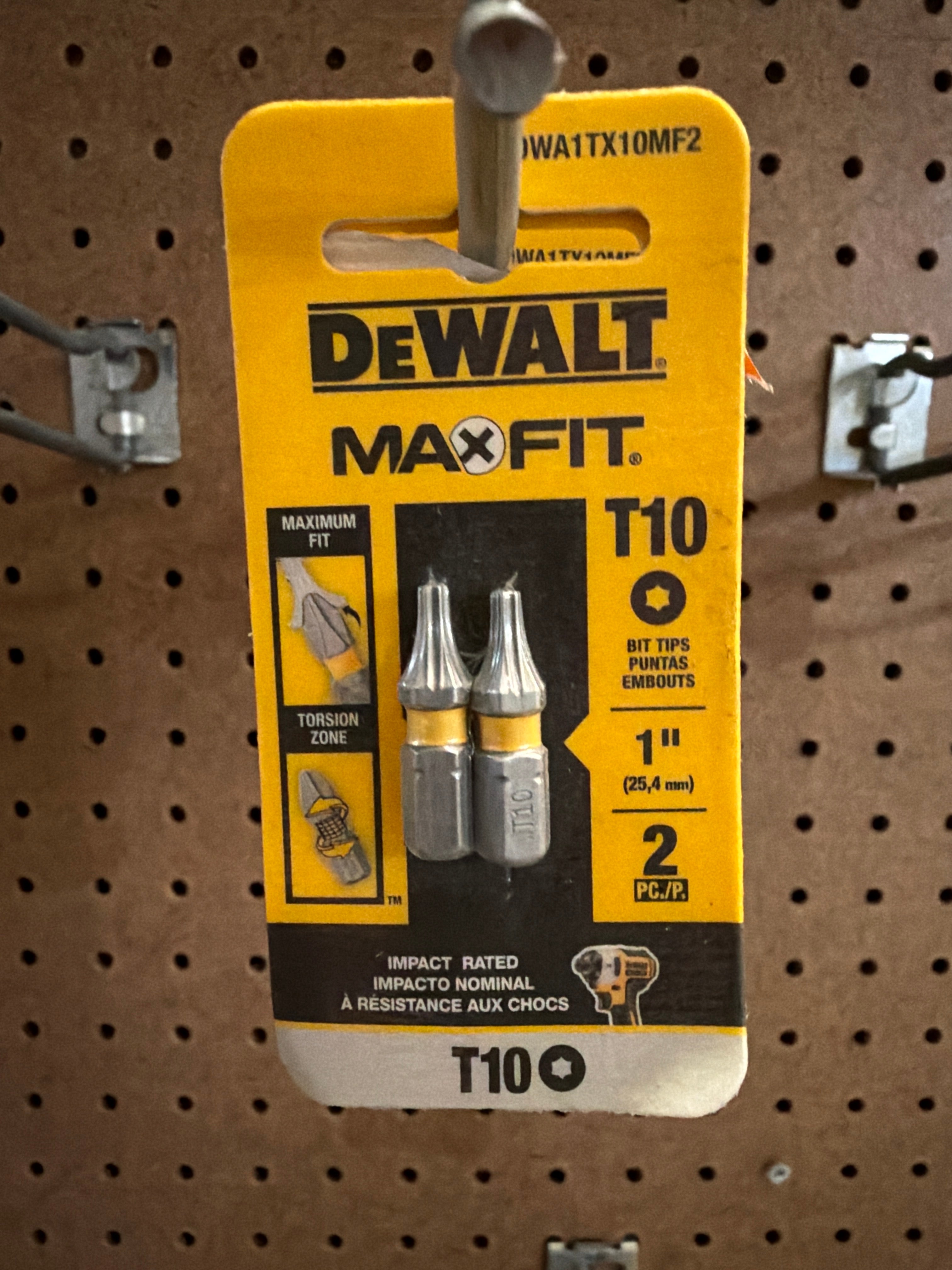 DeWalt MAXFIT T10 Torx Insert Bit Tips 1 in DWA1TX10MF2