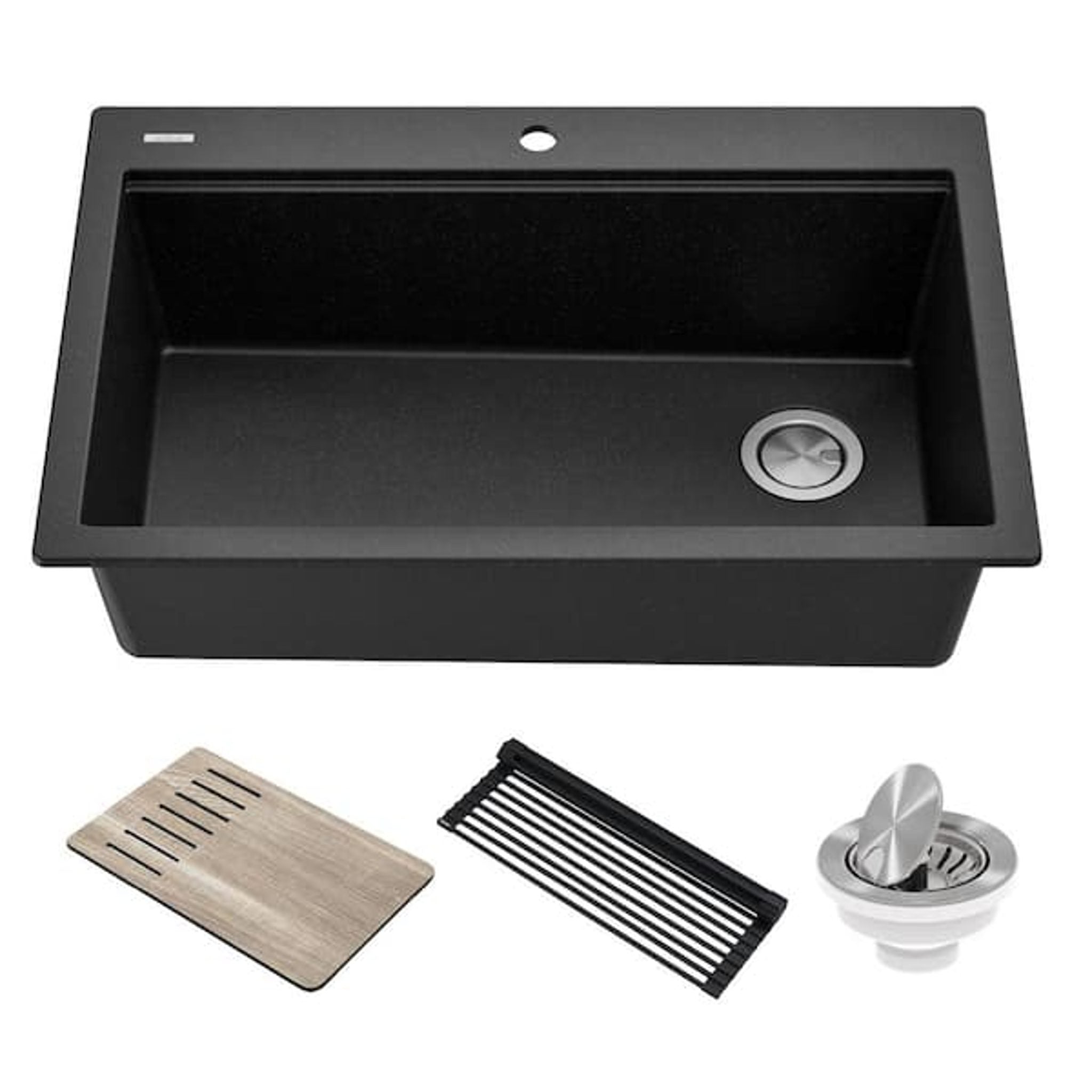 Kraus Bellucci 33" Granite Composite Kitchen Sink, Metallic Grey