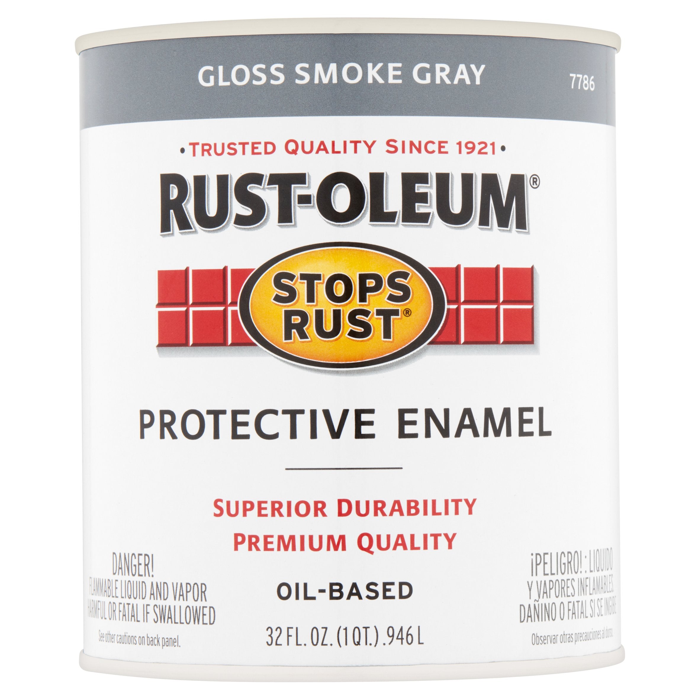 Rust-Oleum Gloss Smoke Protective Enamel Paint, 1 Quart