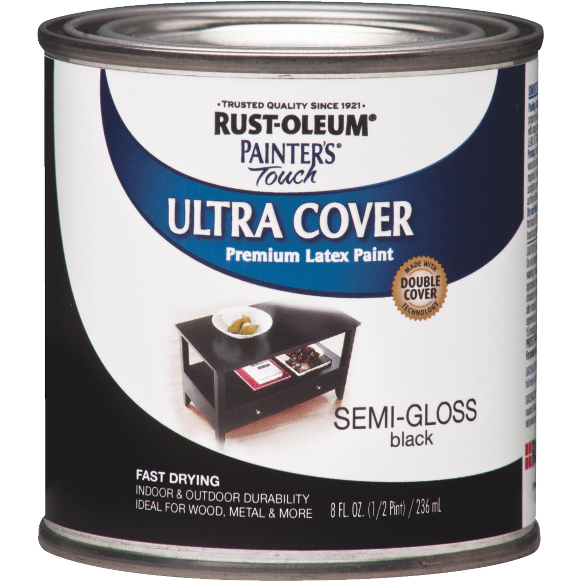 RUST-OLEUM Painters Touch Semi-Gloss Black Paint, 1/2 Pint, Pack of 6