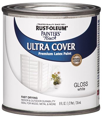 RUST-OLEUM Gloss White Multi-Purpose Paint, 1/2 Pint,