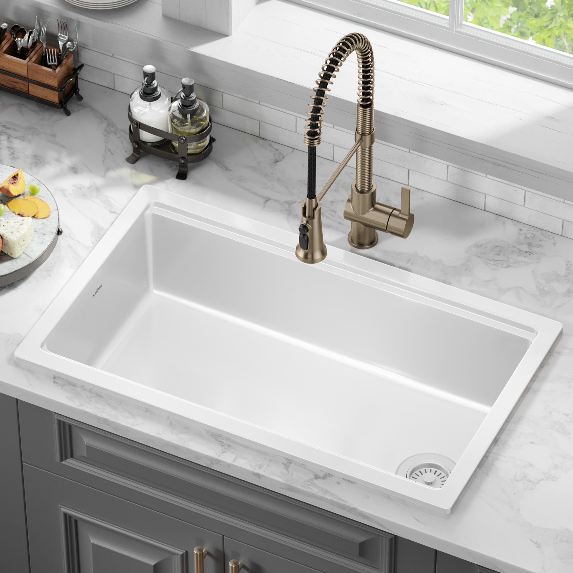 Kraus Turino 33" Fireclay Kitchen Sink, 1 Count