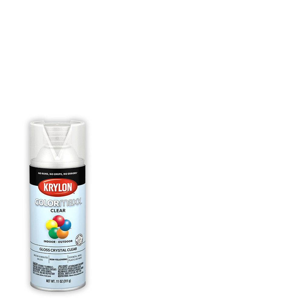 Krylon Colormaxx Gloss Crystal Clear Paint Primer, 11 oz