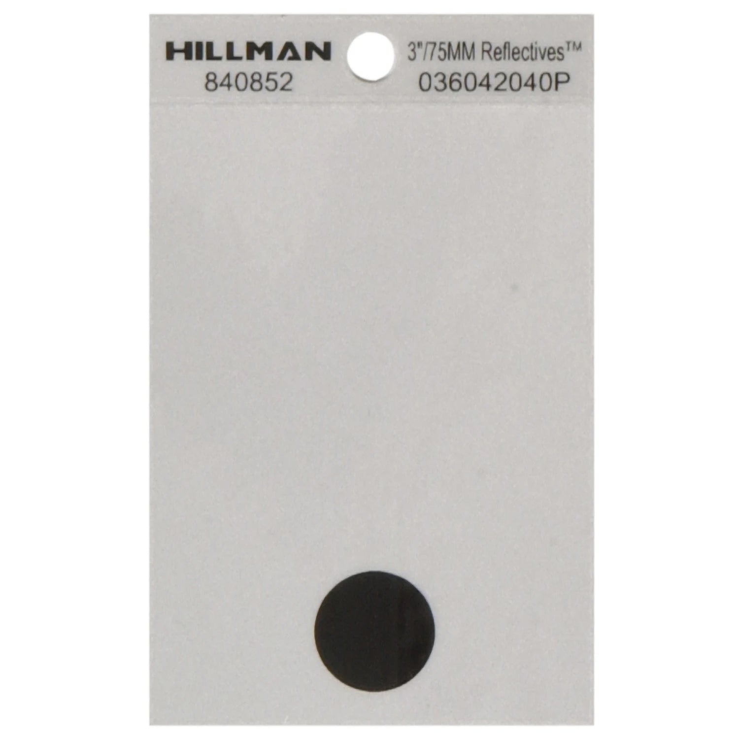Hy-Ko Reflective Adhesive Vinyl Period Symbol, 3 Inch Black/S