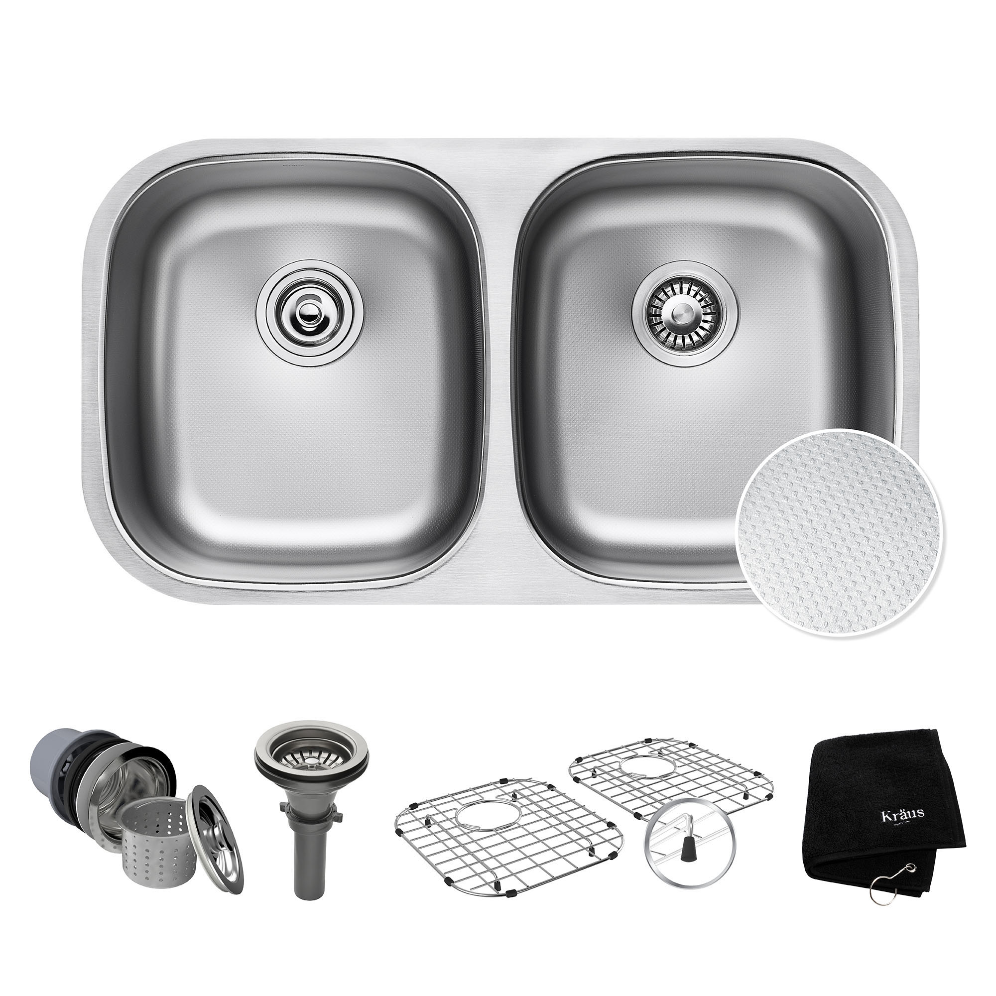 Daniel Kraus 32 in. Undermount Double Bowl Kitchen Sink