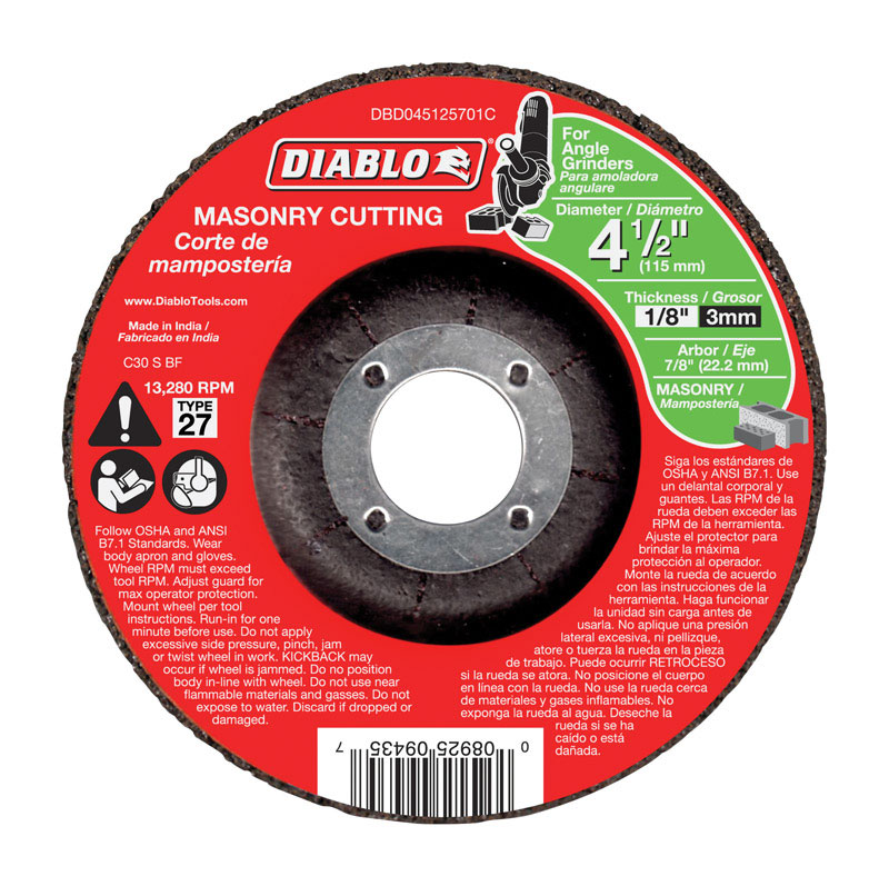 Diablo 4-1/2 in. Masonry Cut-Off Disc, Silicon Carbide