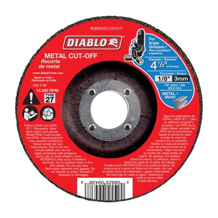 Diablo 4-1/2 in. Metal Cut-Off Disc, Aluminum Oxide