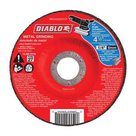 Diablo 4-1/2 in. Metal Grinding Disc, Aluminum Oxide