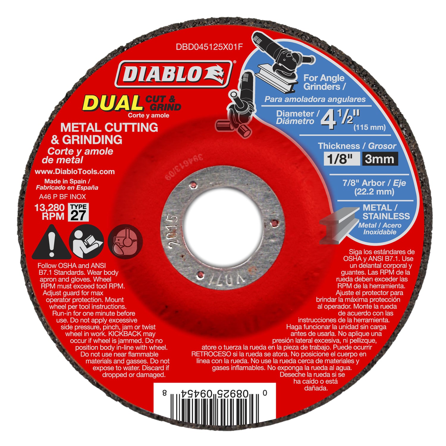 Diablo 4-1/2 in. Metal Cut and Grind Disc