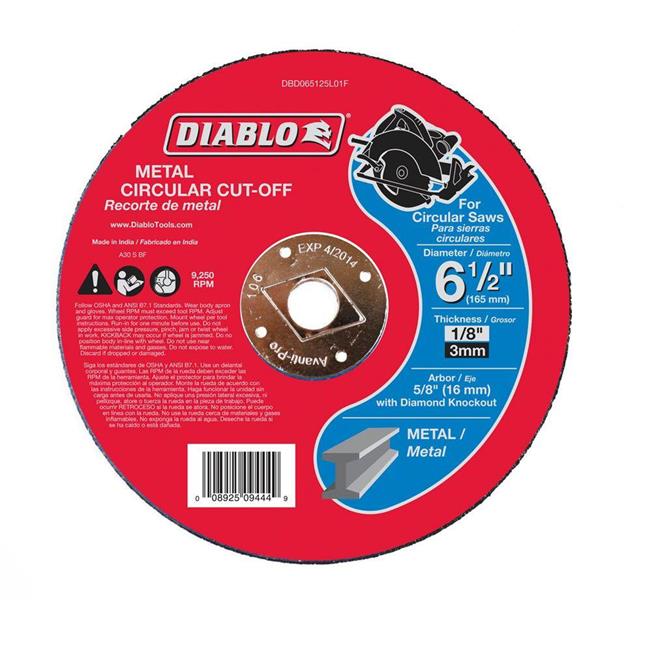 Diablo 6-1/2 in Metal Cut-Off Disc Size 1