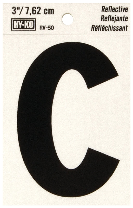 Hy-Ko Reflective Vinyl Adhesive Address Letter C, 3 Inch