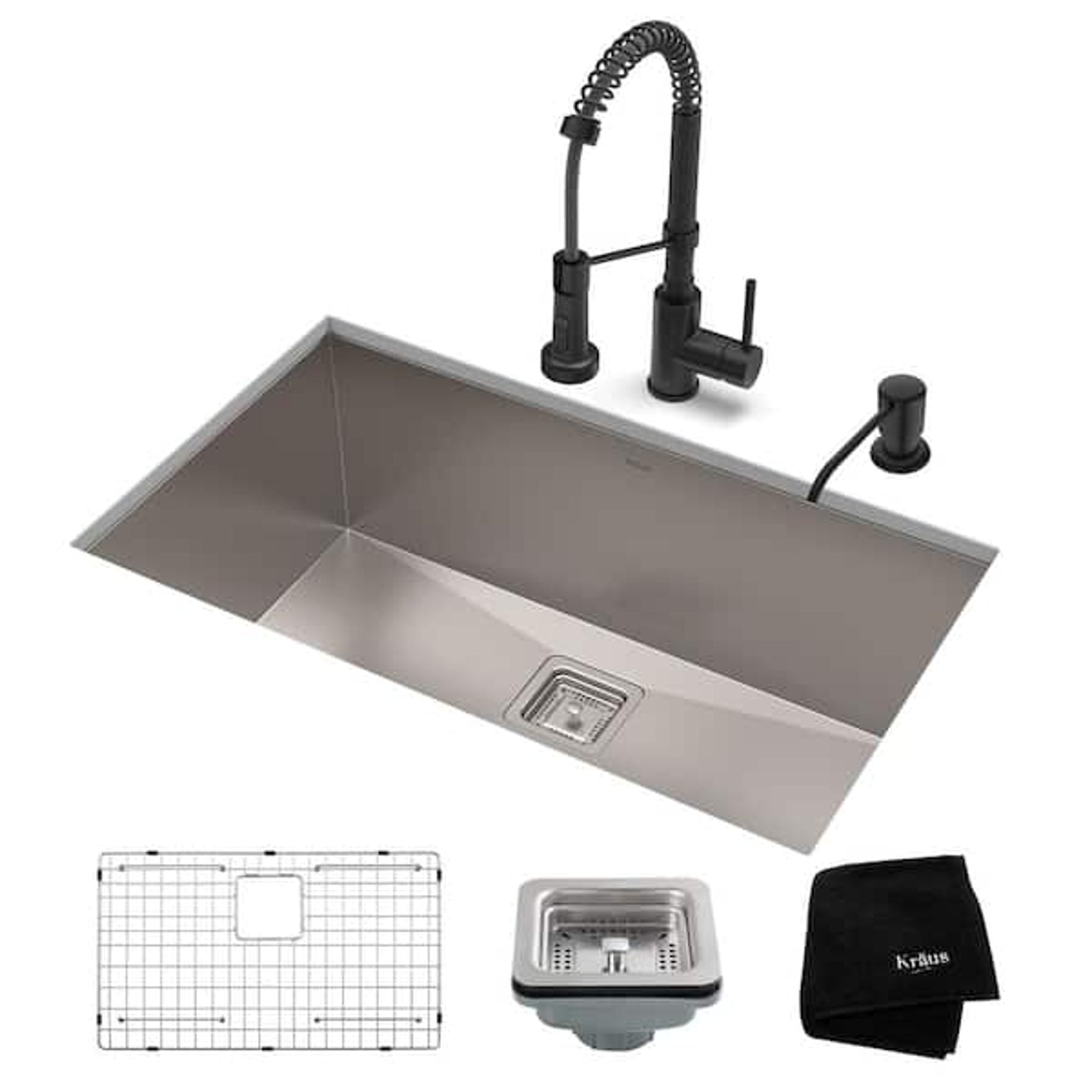 Kraus KHU32 Pax 31-1/2" Stainless Steel Kitchen Sink Single basin
