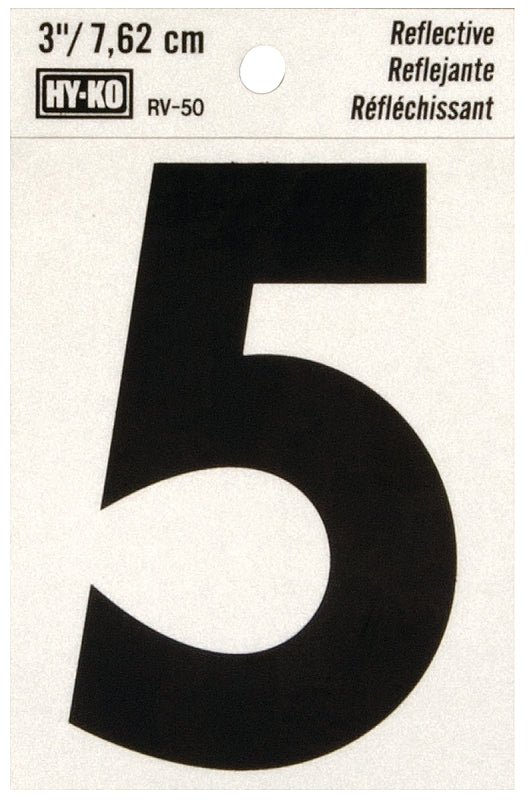 HY-KO Reflective Numbers RV-50 - Pick Your Number Black