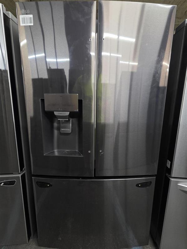 LG 28 cu. ft. 3 Door French Door, Standard Depth, Ice and Water with Single Ice - Black Stainless