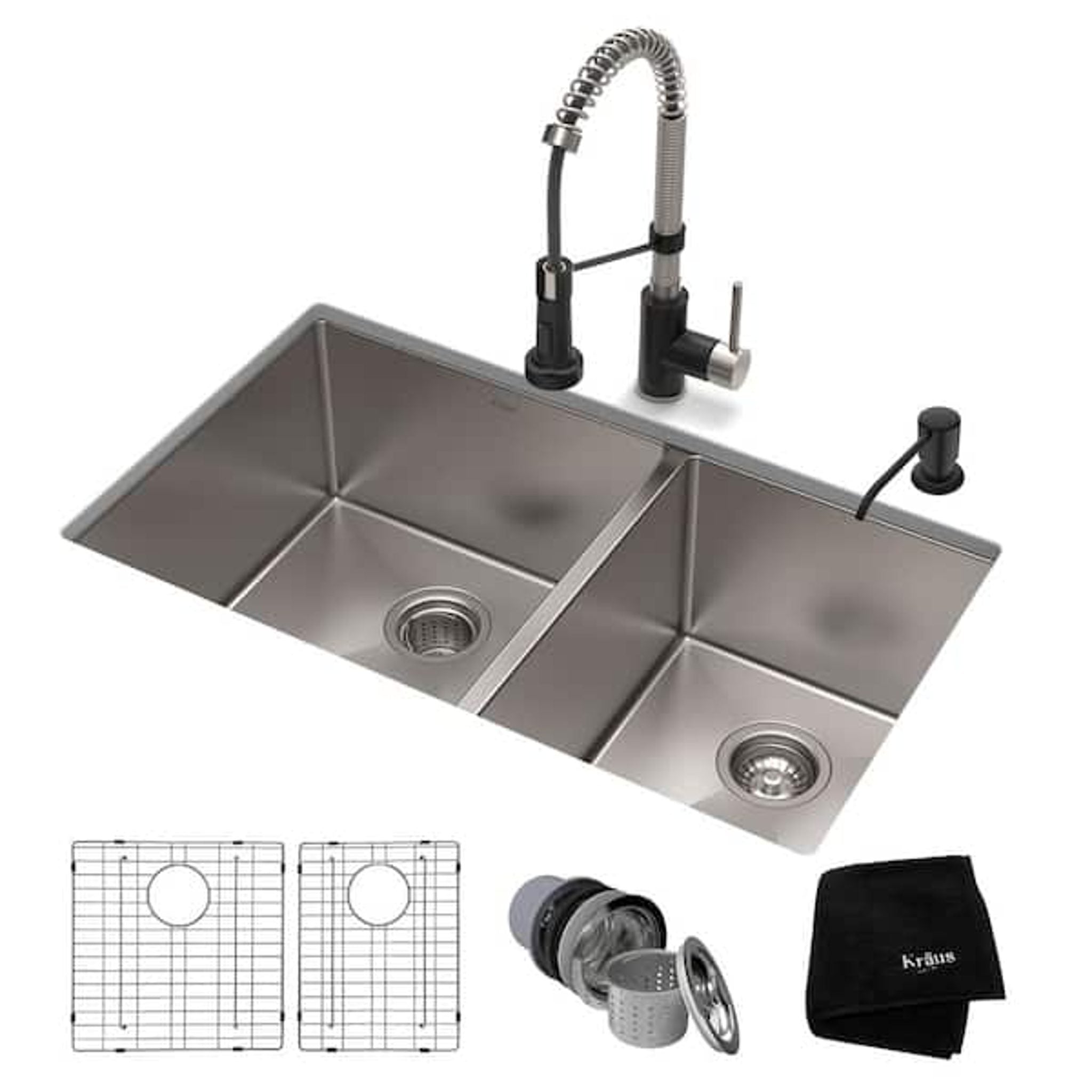 Kraus KHU103-33 Standart PRO Double Basin Stainless Steel Sink