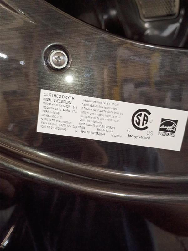 7.5 cu. ft. Vented Smart Stackable Electric Dryer in Platinum with Steam Sanitize
