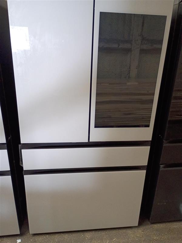 Bespoke 36in. 29cu.ft. Standard Depth Charcoal Glass and White Glass 4-Door French Door Refrigerator w/AI Family Hubplus