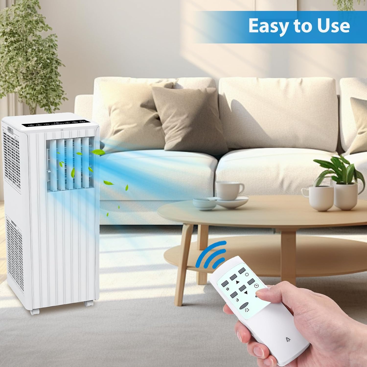 Acekool 8000Btus Portable Air Conditioner, 3 in 1 Portable AC Unit cools up to 350 Sq. Ft, Multi-function Mode, Dehumidifier, Fan Mode, Room Air Conditioner with Remote Control
