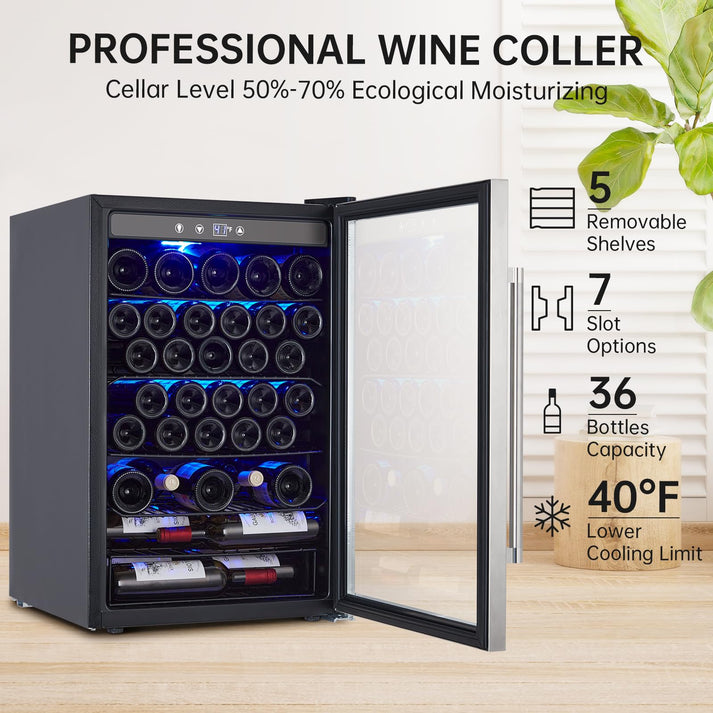Garvee 52-Bottle Dual-Zone Wine Refrigerator