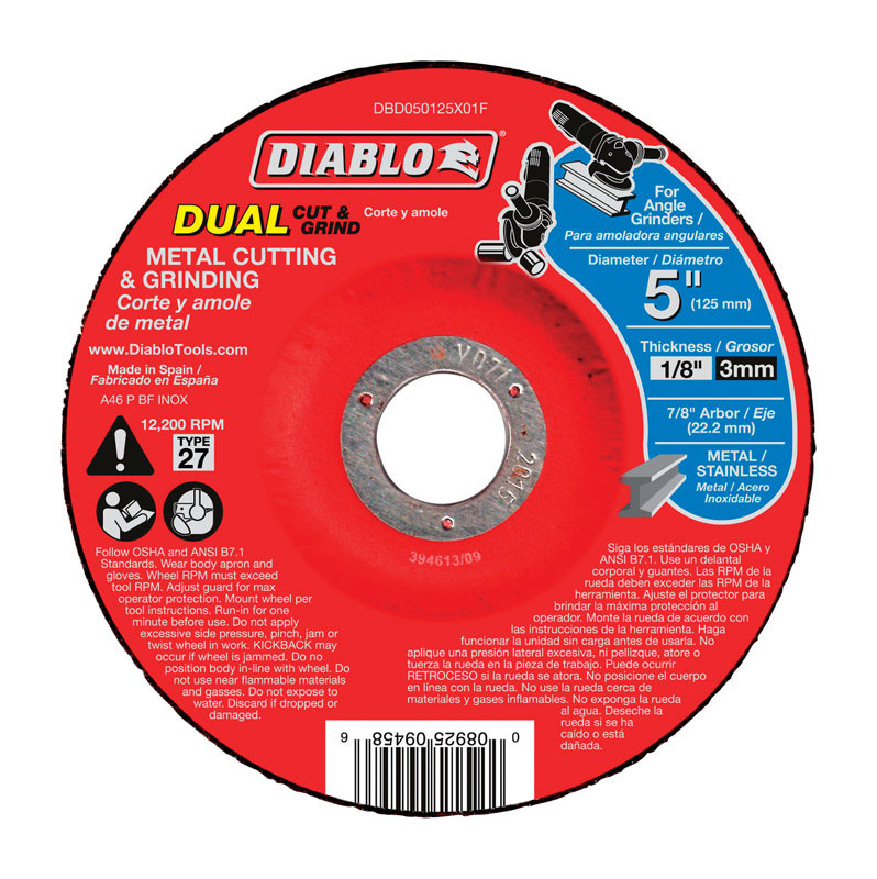 Diablo 5 in. Metal Dual Cut and Grind Disc