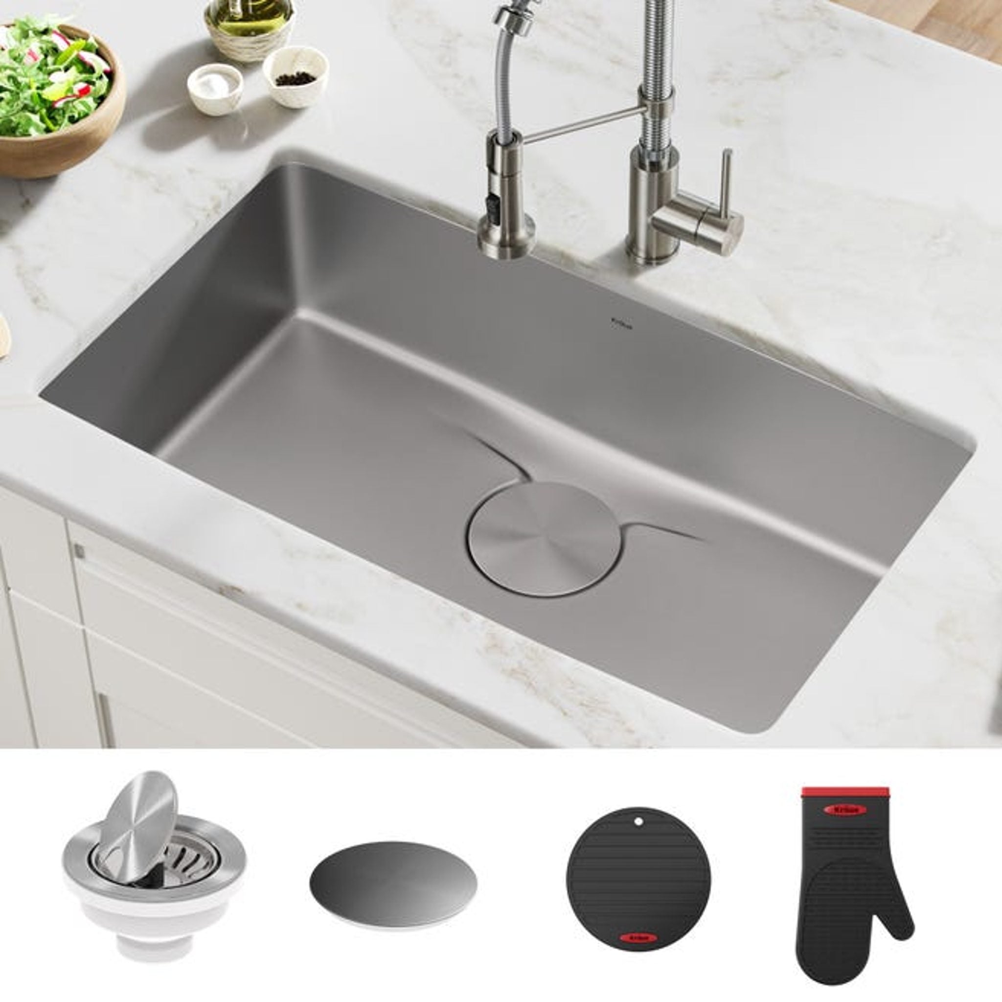 Kraus KD1US33 33" Stainless Steel Kitchen Sink