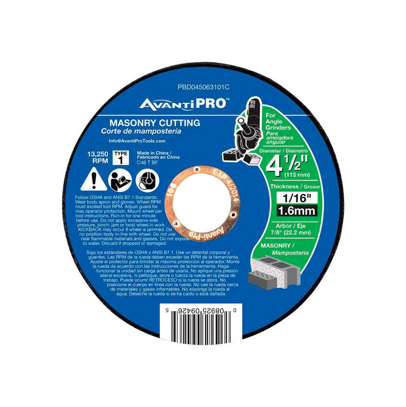 Avanti Pro 4-1/2 in. Aluminum Oxide Masonry Cut-Off Disc