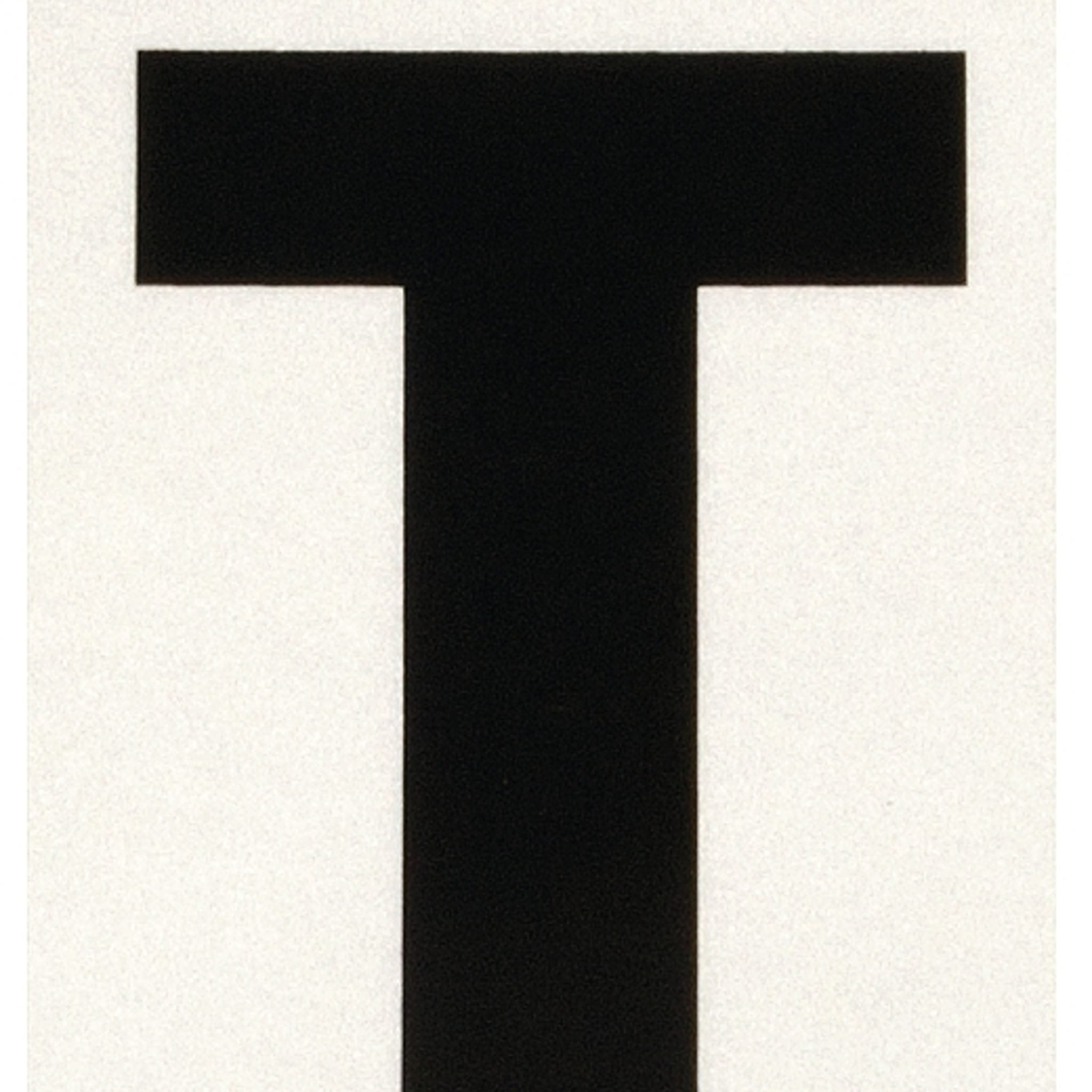 Hy-Ko Reflective Black Vinyl Adhesive Address Letter T, 3-in