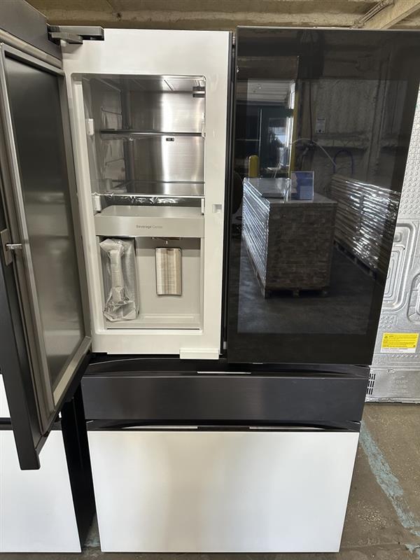 Bespoke 29 cu. ft. Standard Depth 4-Door French Door Refrigerator White & Black Tablet
