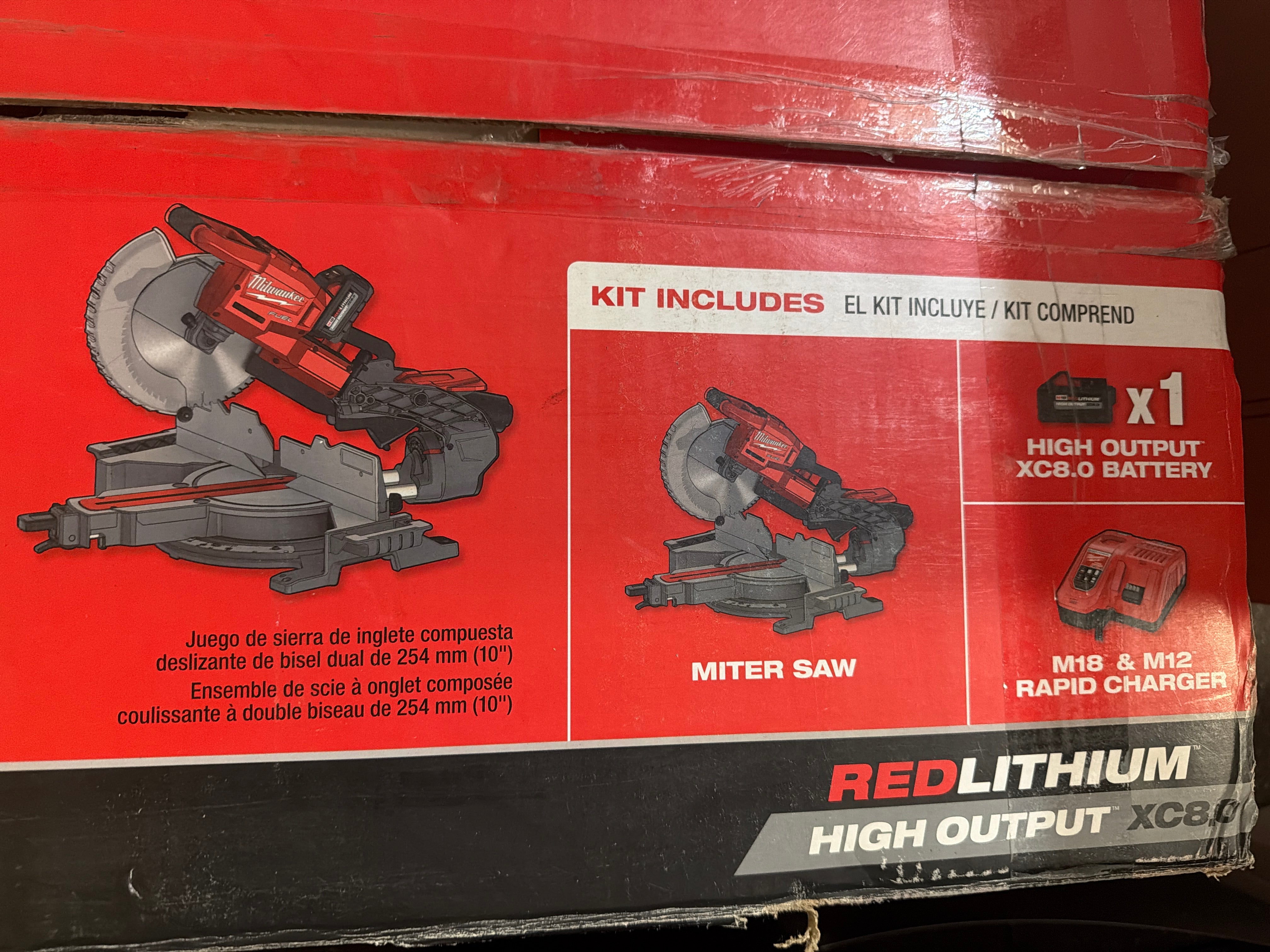 M18 FUEL 18V 10 in. Lithium-Ion Brushless Cordless Dual Bevel Sliding Compound Miter Saw Kit with One 8.0 Ah Battery