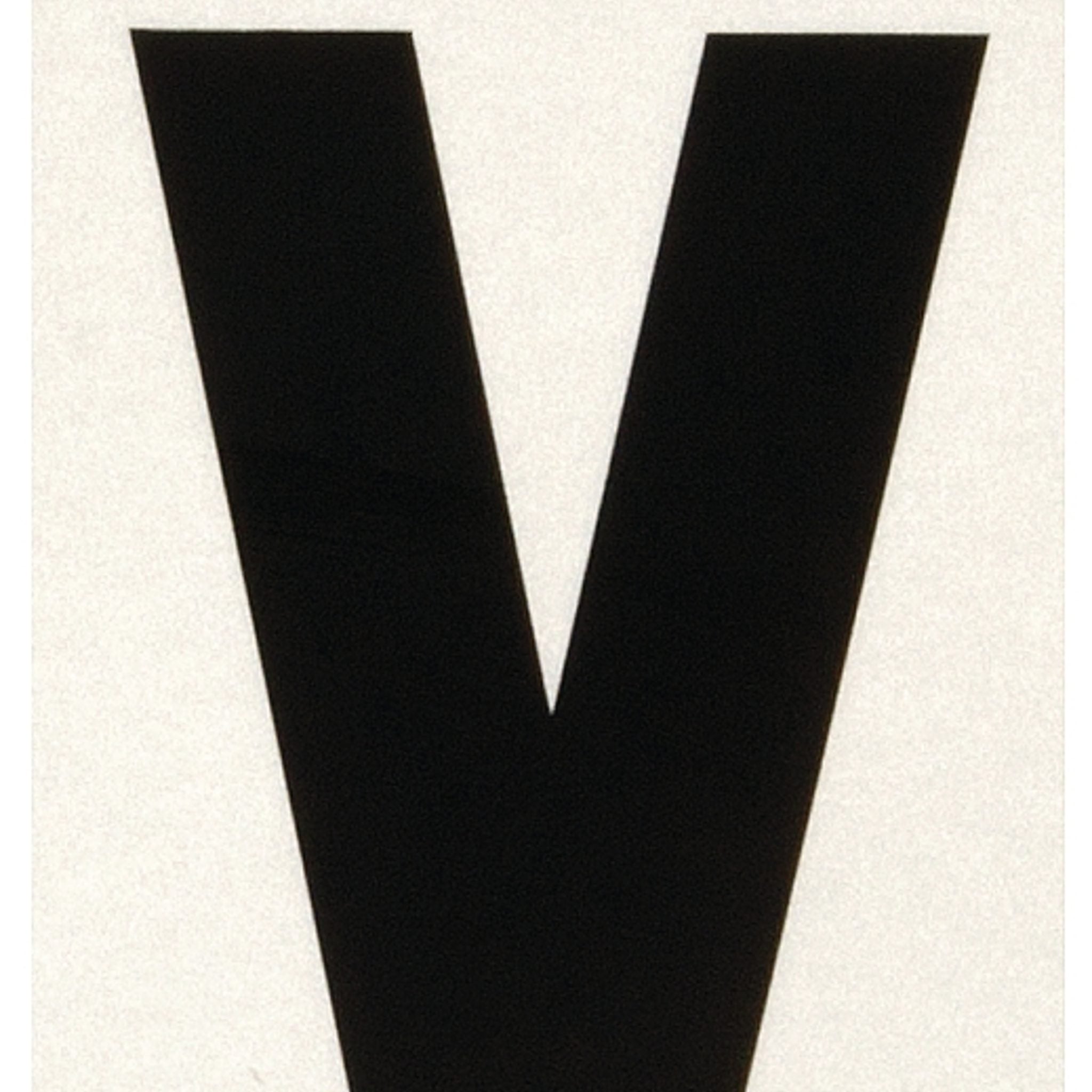 Hy-Ko Reflective Black Vinyl Self-Adhesive Letter V, 3 In.