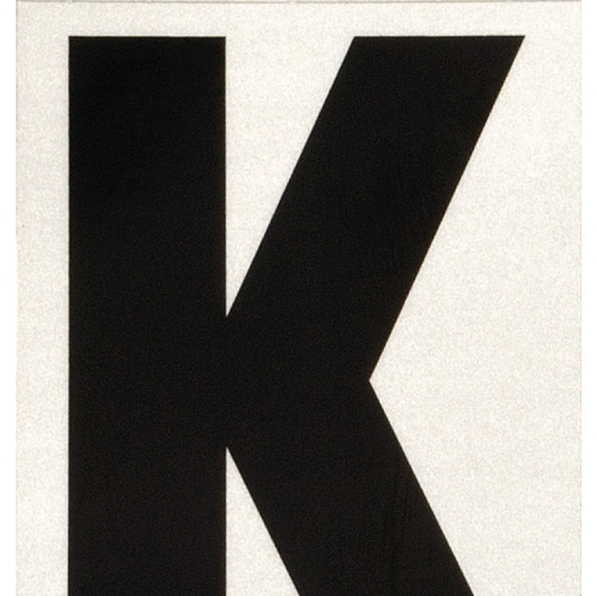 Hy-Ko Reflective Black Vinyl Letter K, 3 In., Self-Adhesive