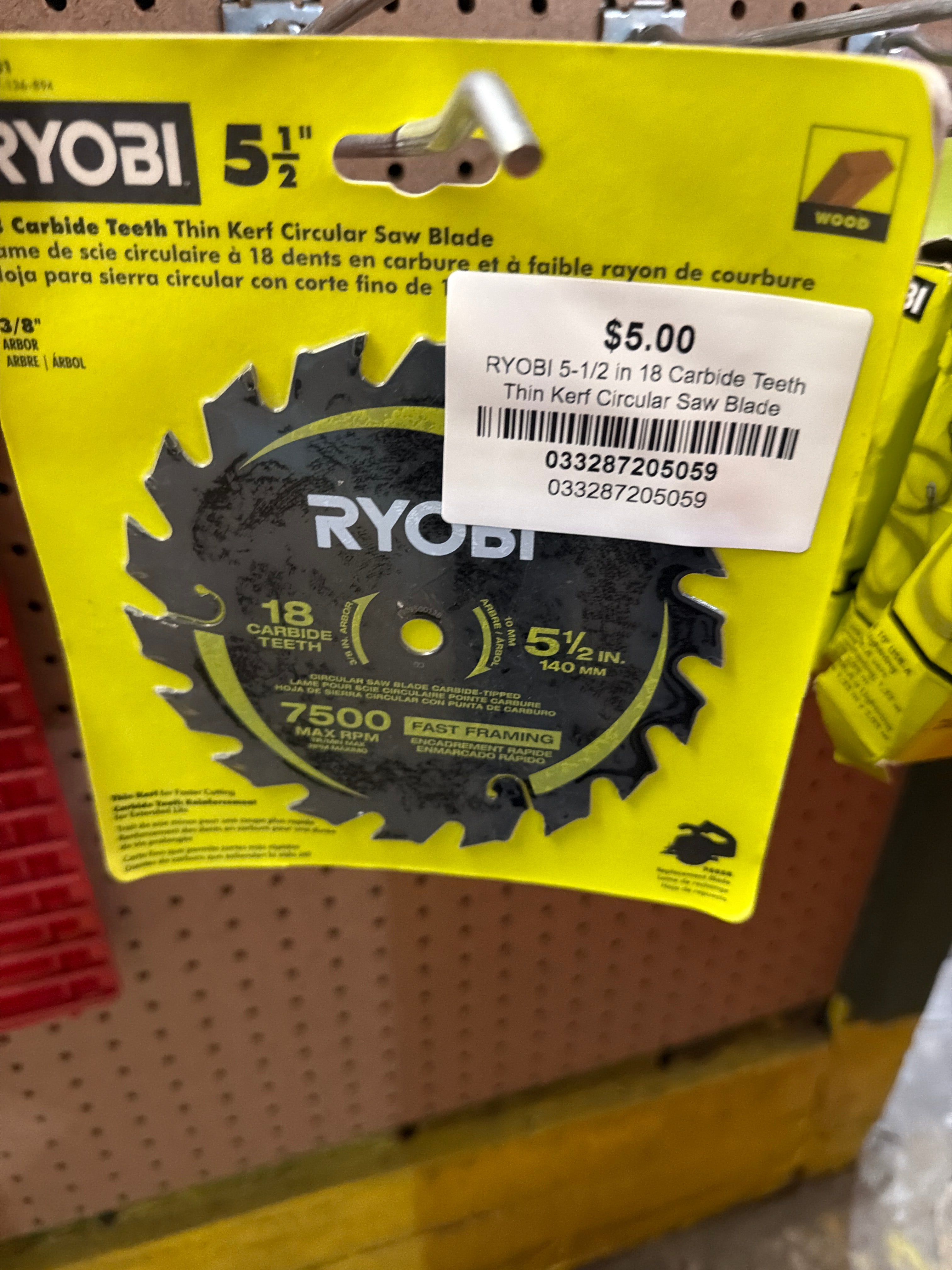 RYOBI 5-1/2 in 18 Carbide Teeth Thin Kerf Circular Saw Blade